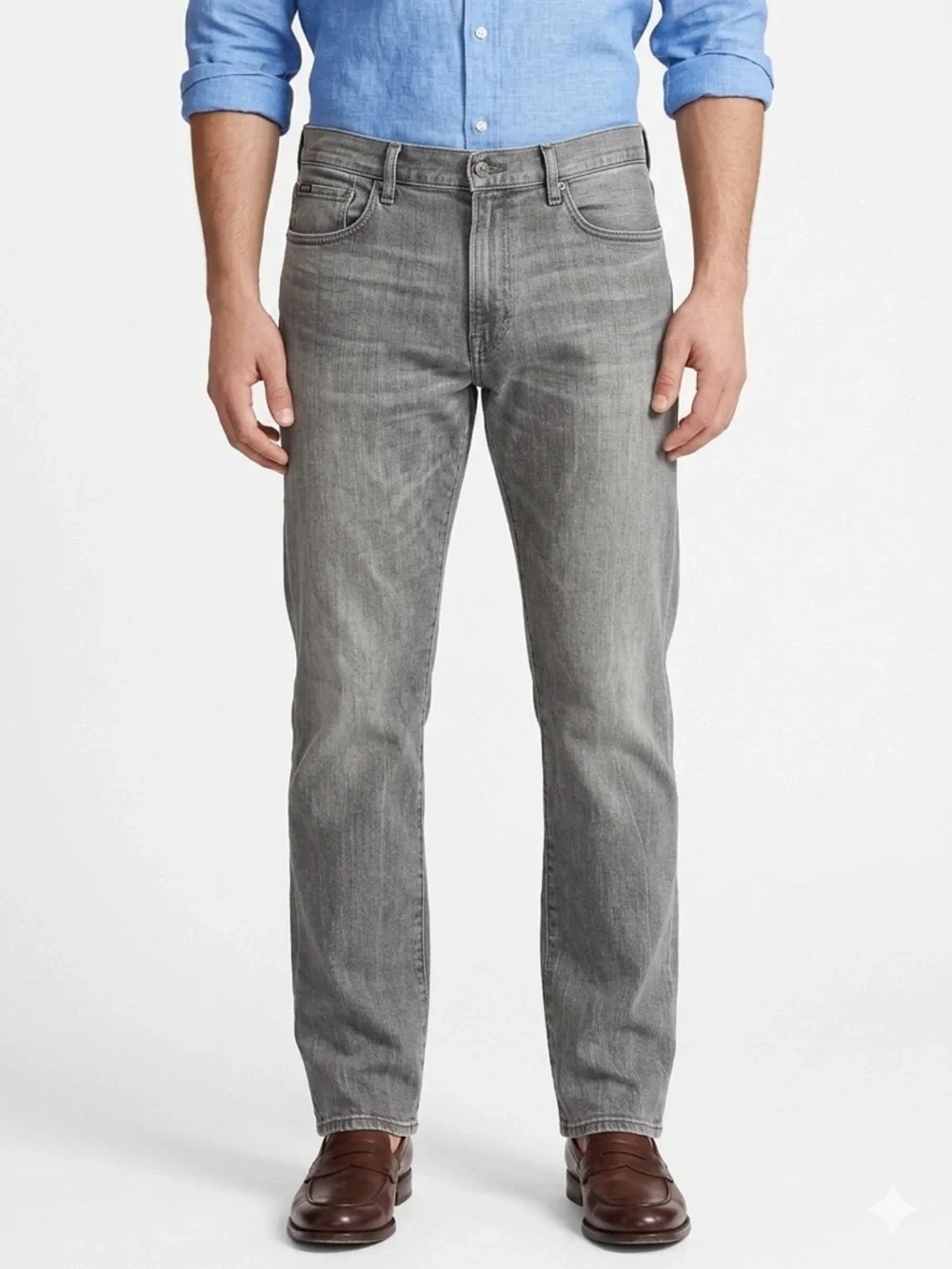 Polo Ralph Lauren Gray Jeans 36x32 Classic Fit Straight Faded Wash